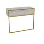 Hanah Home Polka - Aparador Blanco con Patrón de Mármol Dorado